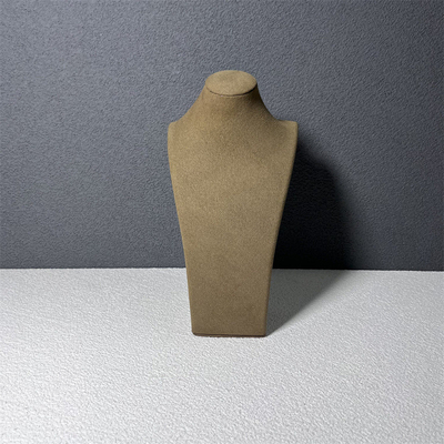 Бюст манекена ювелирных изделий стойки держателя ожерелья Microfiber бархата Брауна средний небольшой