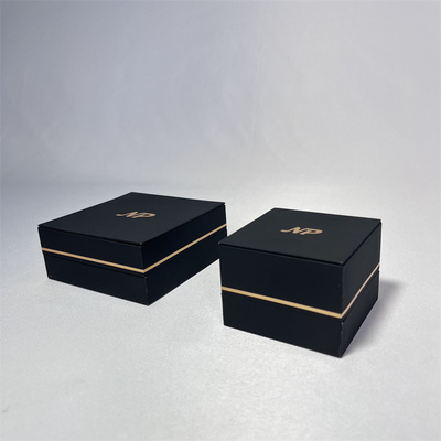 Подарочные коробки ювелирных изделий бумаги Leatherette Natpak с краем золота