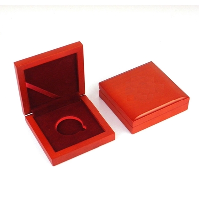 Коробка собрания монетки бумаги Leatherette MDF коробок монетки 100*100*30mm ROHS коммеморативная