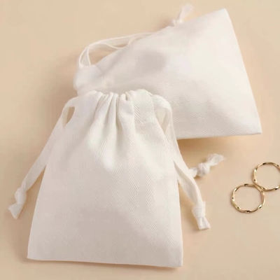 Мешка ювелирных изделий Drawstring SMATA сумки ювелирных изделий хлопка размера сметанообразного ого-бел изготовленные на заказ