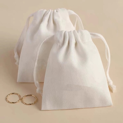 Мешка ювелирных изделий Drawstring SMATA сумки ювелирных изделий хлопка размера сметанообразного ого-бел изготовленные на заказ