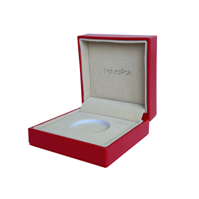 Коробки монетки изготовленного на заказ красного Leatherette коммеморативные 133*110*80mm